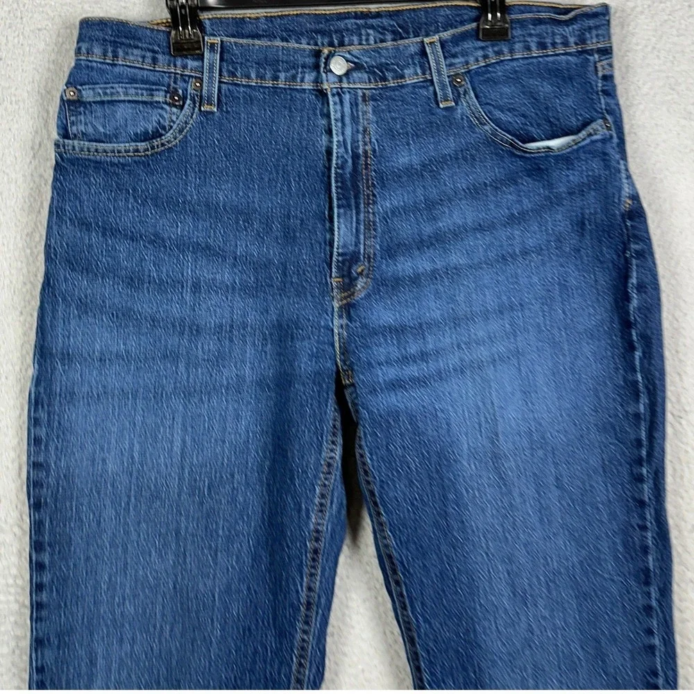 Levis 541 Jeans Mens 38X29 Blue Athletic Fit Tapered Distressed Stretch Denim